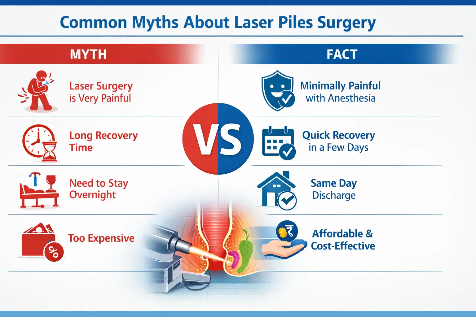common myths about laser piles surgery - Karachi Piles Clinic laser piles surgery facts myths