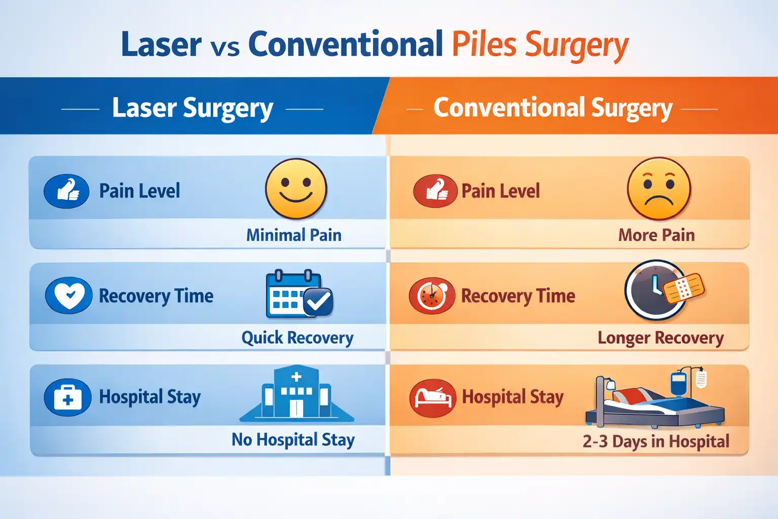 laser vs conventional piles surgery - Karachi Piles Clinic benefits of laser piles surgery