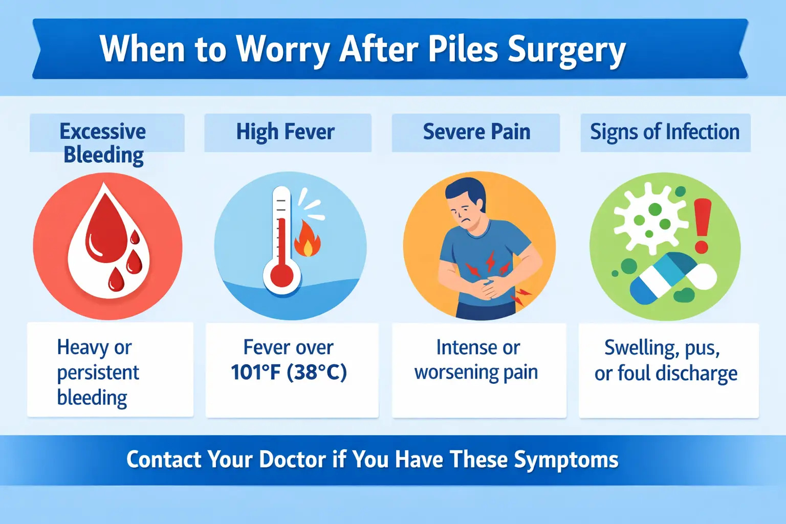 when to worry after piles surgery - Karachi Piles Clinic piles surgery complications signs